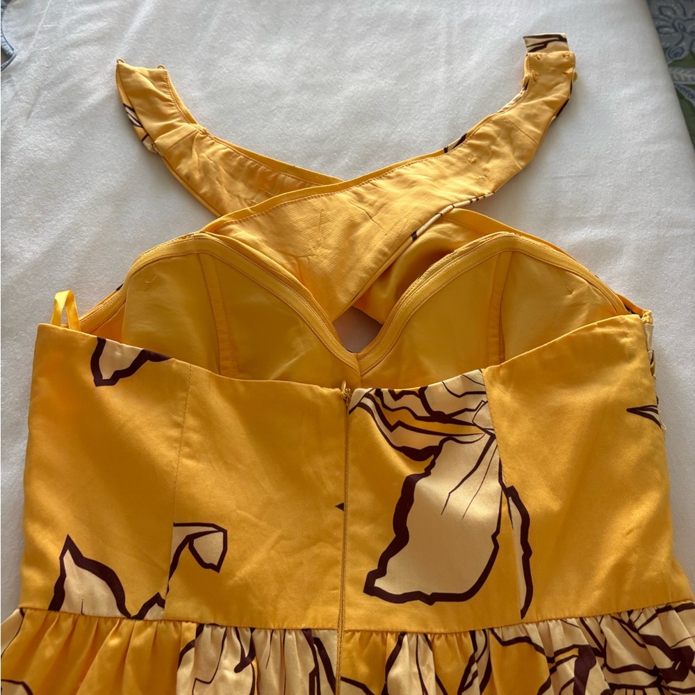 Hutch Anthropologie Yellow Floral Halter Dress - Picture 6 of 6
